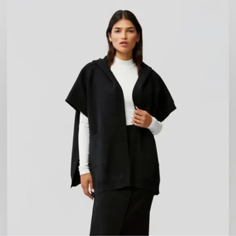 SOIA & KYO Women's Yara Hooded Knitted Cape Wrap - Black - One Size